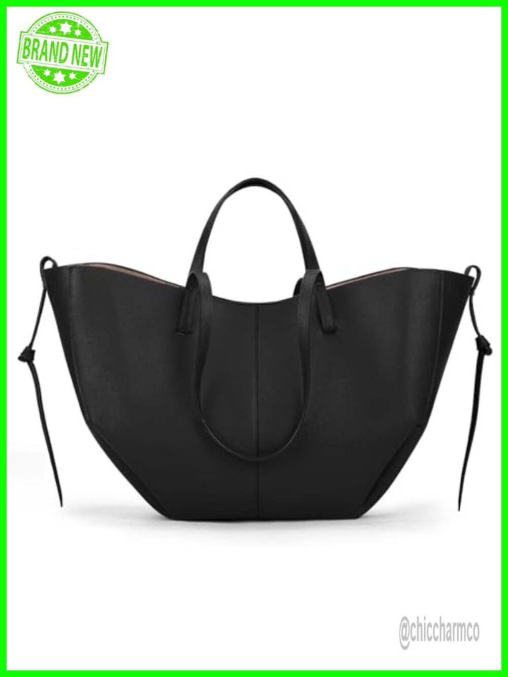 Faux Leather Tote Bag Work Shoulder Handbag Magnetic Closure